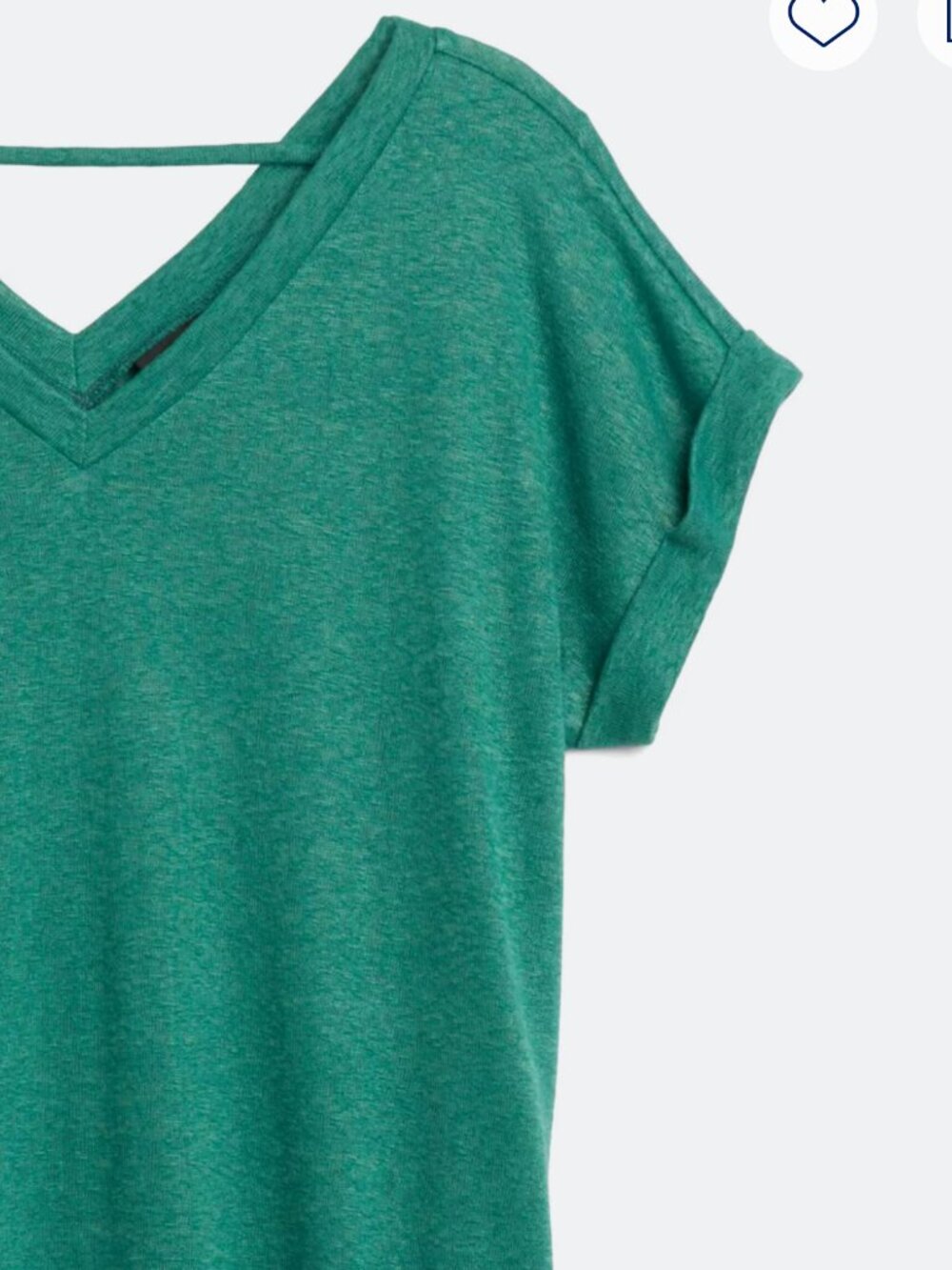 Bobeau Davie Strap Detail Knit Tee, Size Medium, Teal Green - Picture 3 of 10